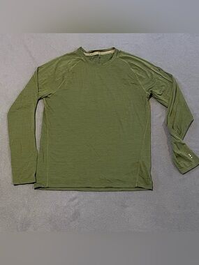 Smartwool merino 150 base layer mens medium NWOT green pinstriped